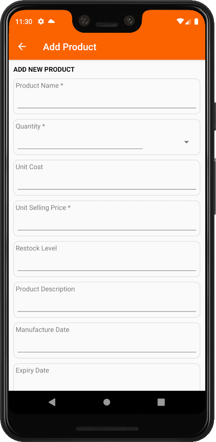  Add Product screen